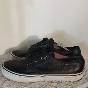 Vans Women's Black Leather Sneakers 
